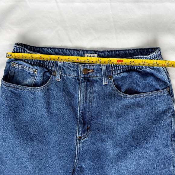Vintage 90s LL Bean Original Fit / Relaxed Flannel Lined Denim Jeans Size 12 Reg - Picture 8 of 10
